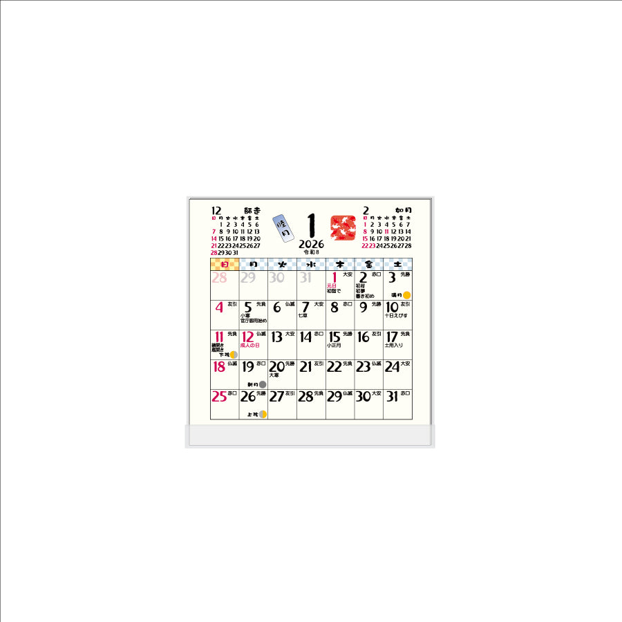 【9月13日発売予定】2026年 卓上カレンダー 1月始まり FD 和風ごよみ CT-515