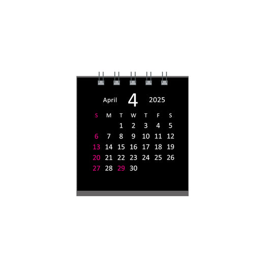 【NEW】2025年 卓上カレンダー 4月始まり タイニー ブラック CTN-611
