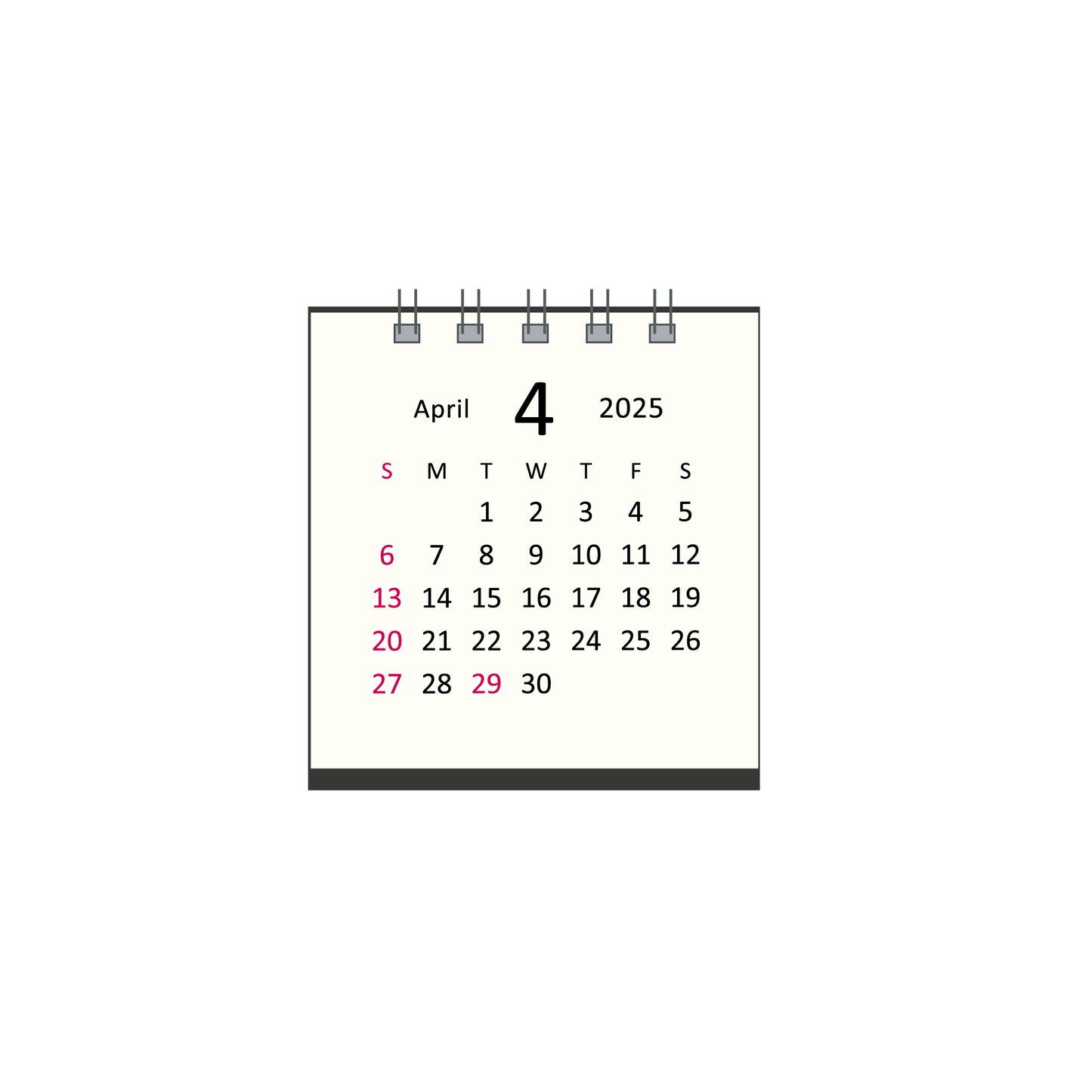 【NEW】2025年 卓上カレンダー 4月始まり タイニー アイボリー CTN-612