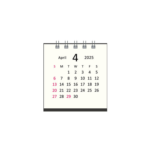 【NEW】2025年 卓上カレンダー 4月始まり タイニー アイボリー CTN-612