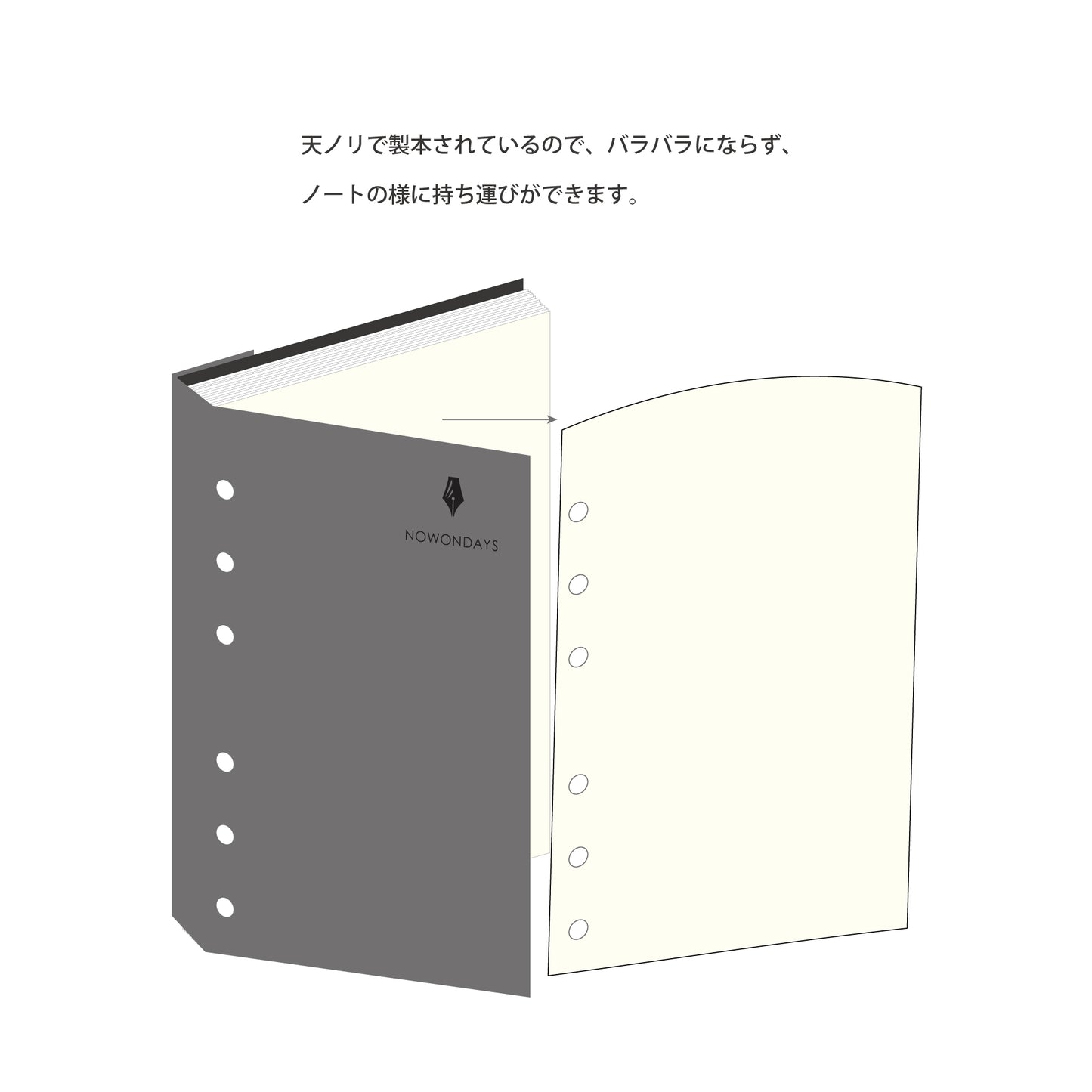 B6 バイブル 6穴メモパッド 60シート 中厚口 横罫