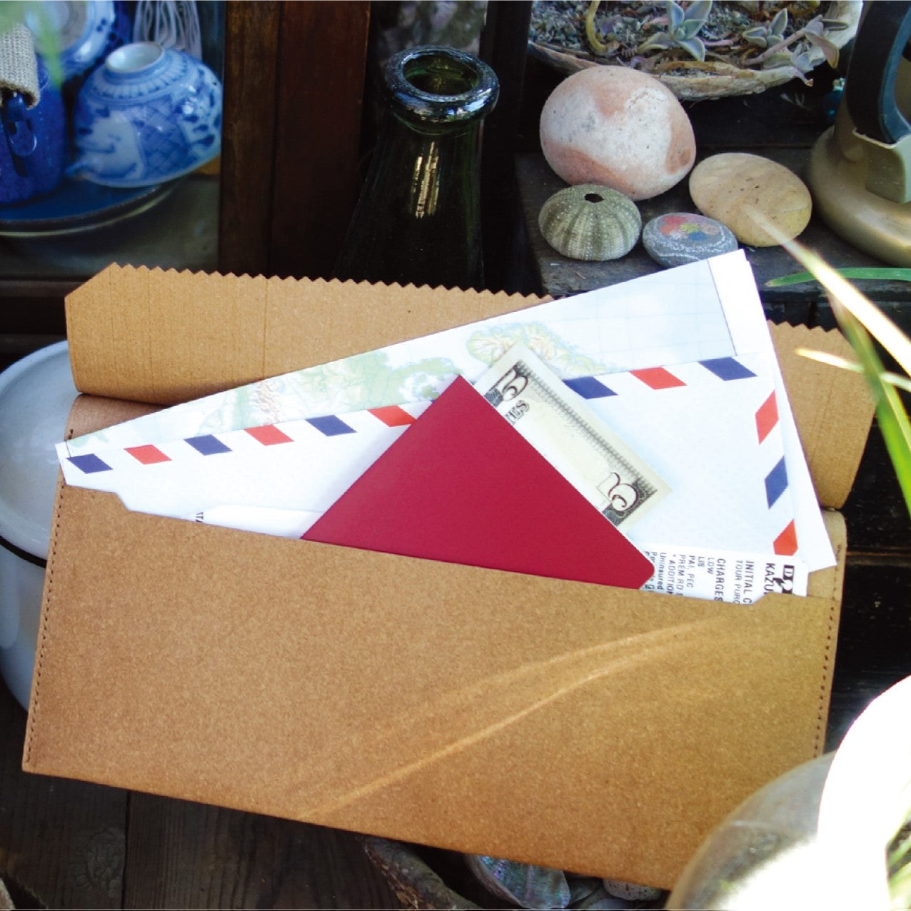 Recycle leather Travel envelope / リサイクルレザー トラベルエンベロープ