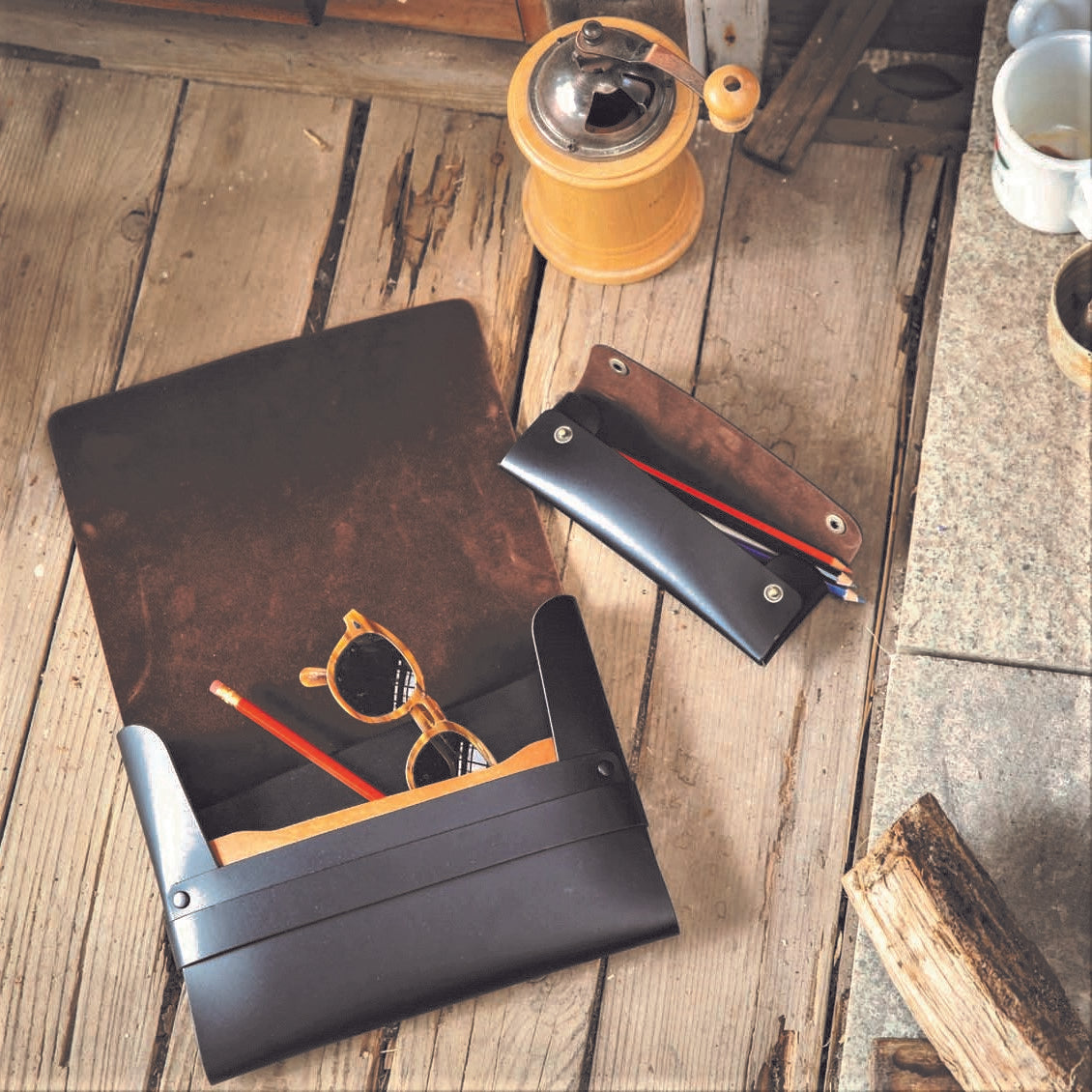 Recycle leather Organizer L / リサイクルレザー オーガナイザー L