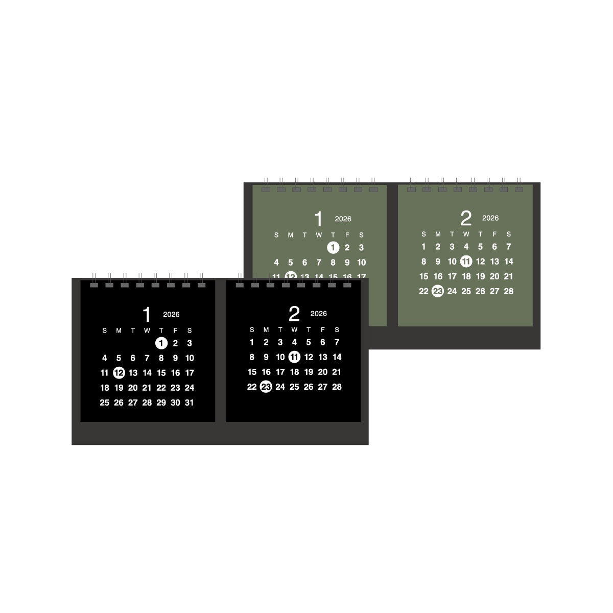 【9月13日発売予定】2026年 卓上カレンダー 1月始まり クラフト 2マンス