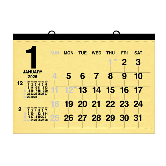 【9月13日発売予定】2026年 壁掛カレンダー 1月始まり A2 クラフト CK-04