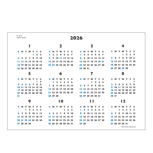 【9月13日発売予定】2026年 壁掛カレンダー 1月始まり A1 イヤープランナー CK-40
