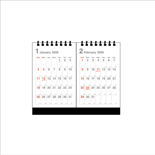 【NEW】【9月13日発売予定】2026年 卓上カレンダー 1月始まり B6 クレール 2マンス CT-509