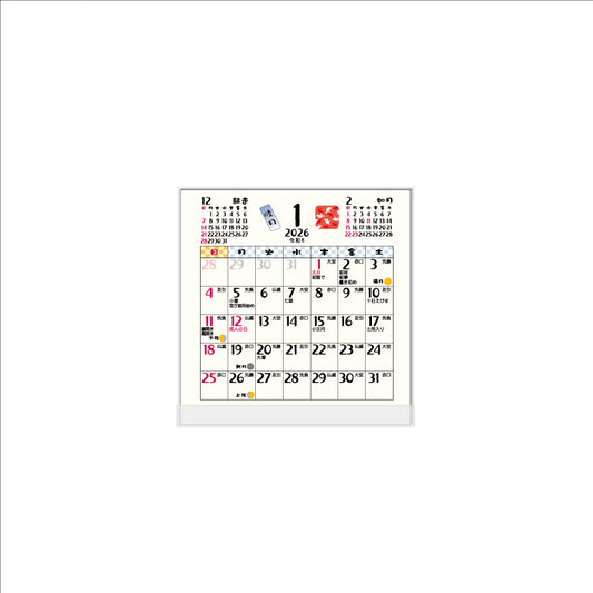 【9月13日発売予定】2026年 卓上カレンダー 1月始まり FD 和風ごよみ  CT-515