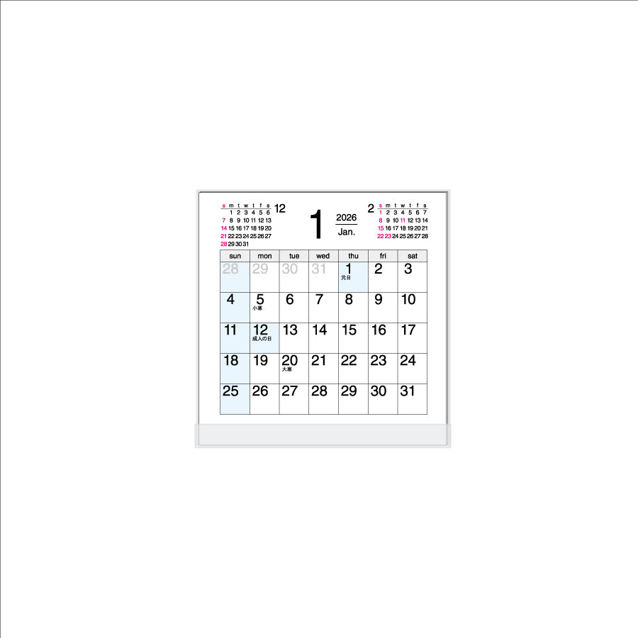 【9月13日発売予定】2026年 卓上カレンダー 1月始まり FD ブルーポイント CT-517