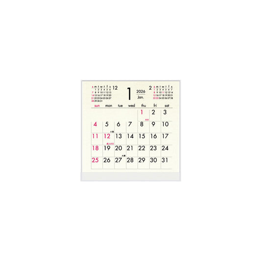 【9月13日発売予定】2026年 卓上カレンダー 1月始まり FD コットン CT-519