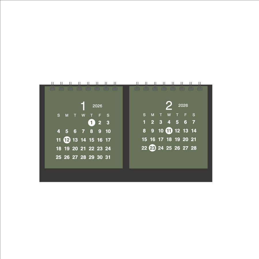 【9月13日発売予定】2026年 卓上カレンダー 1月始まり クラフト 2マンス