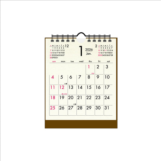 【9月13日発売予定】2026年 卓上カレンダー 1月始まり コンパクトコットン CT-559