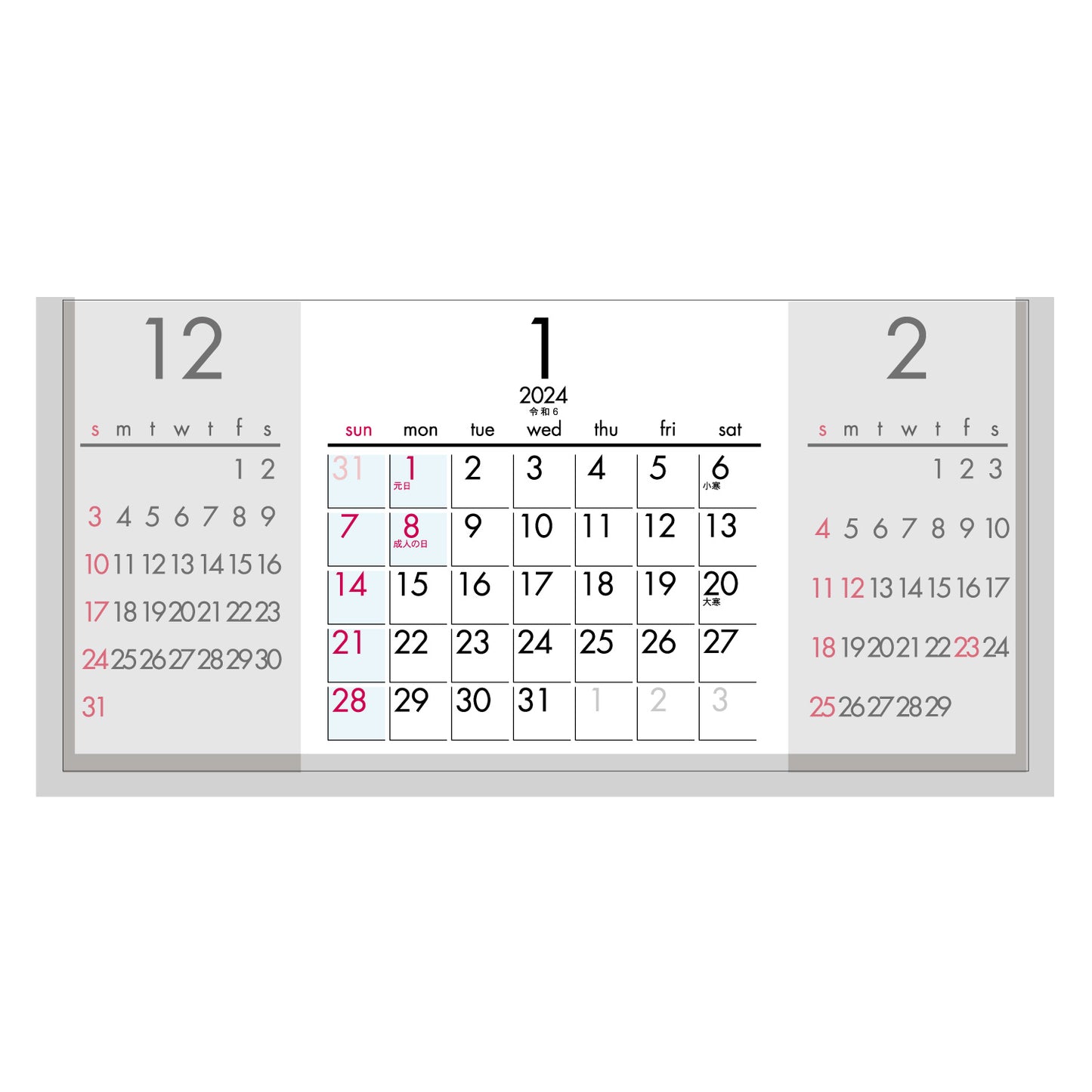 2024年 卓上カレンダー 1月始まり 卓上3マンス CT-513