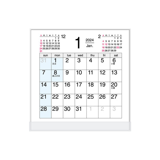 2024年 卓上カレンダー 1月始まり FD ブルーポイント CT-517